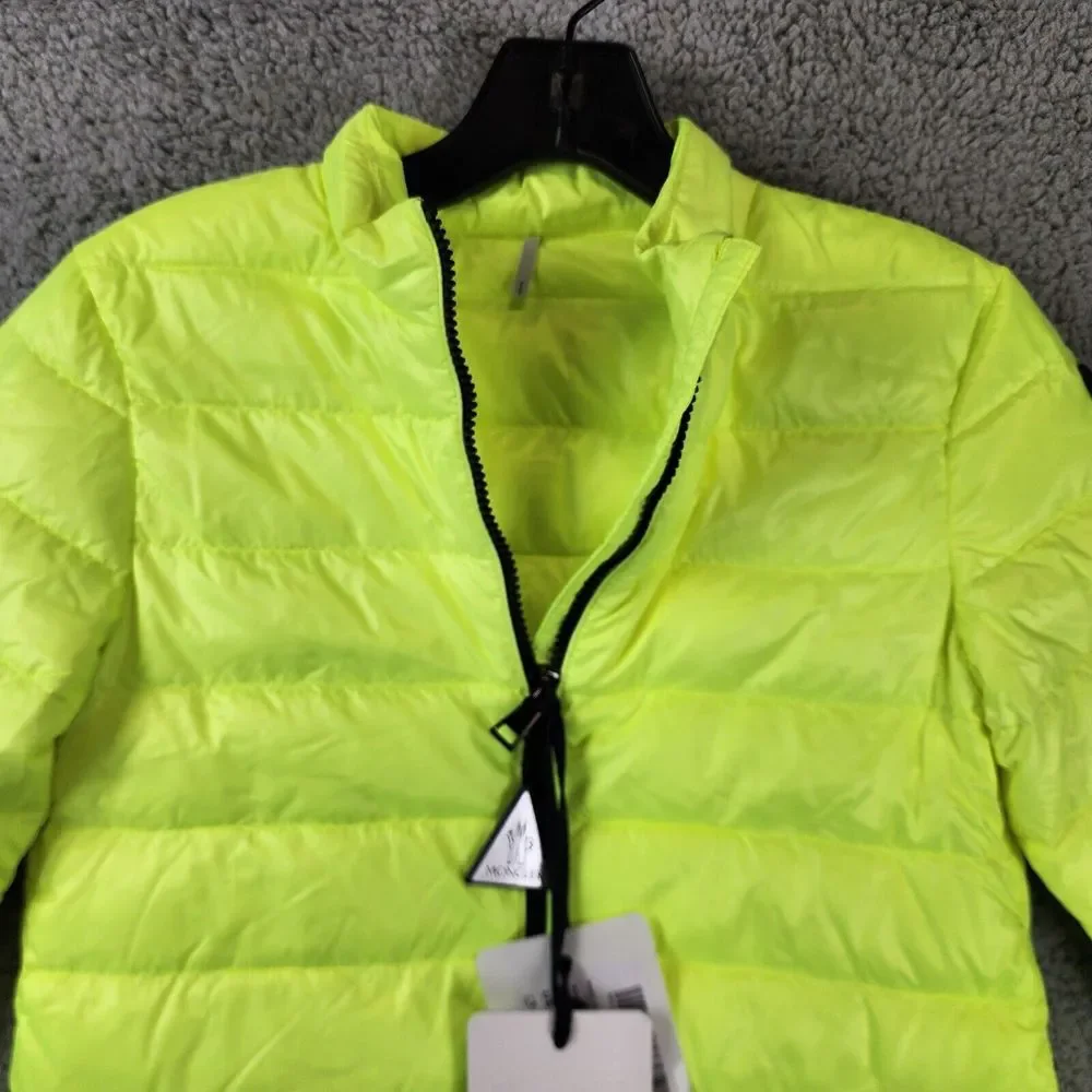 Moncler Photine Down Puffer Jacket Girls 10A Lime Stand Collar Full Zip L/S~ - Picture 3 of 15